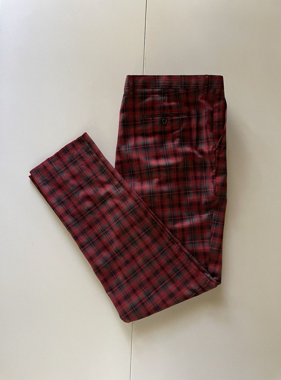 Kent & Park Men’s Plaid Golf Pants 44”x35” - Red, Black, Grey